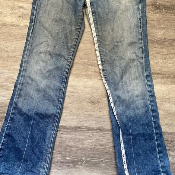 7 For All Mankind Boy Cut Faded Blue Jeans Size 26 - Picture 7 of 12